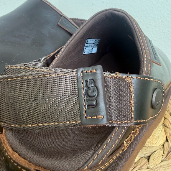 NEW Ugg Ironwood Clog Regenerate GOLDENSTAR SLINGBACK CLOGS Leather Dark Brown - Picture 6 of 9